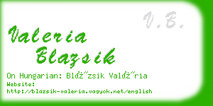 valeria blazsik business card